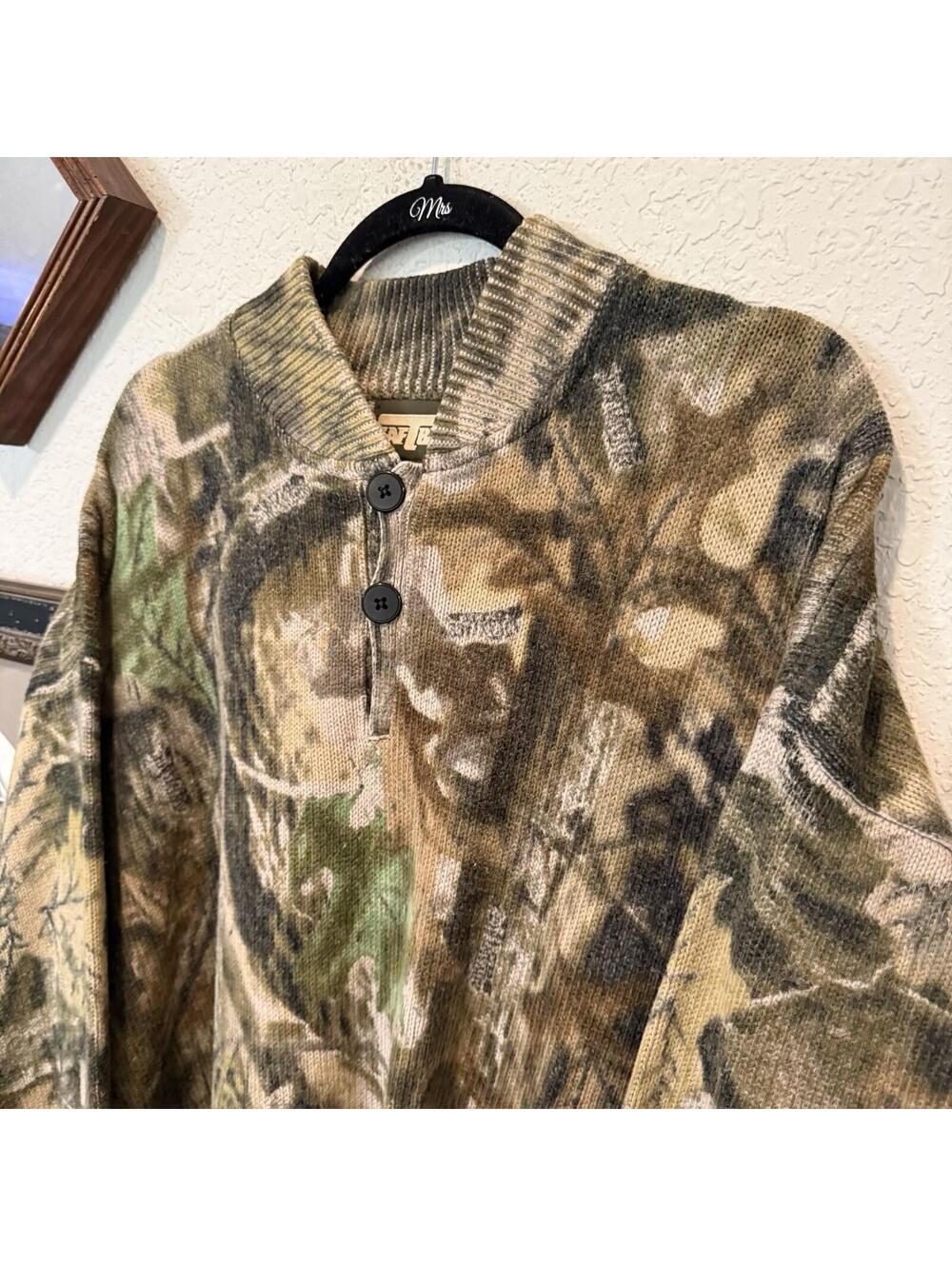 Vintage 70s/80s RARE Advantage Timber SafTBak Camouflage Hunting Sweater Mens XL - Picture 3 of 6